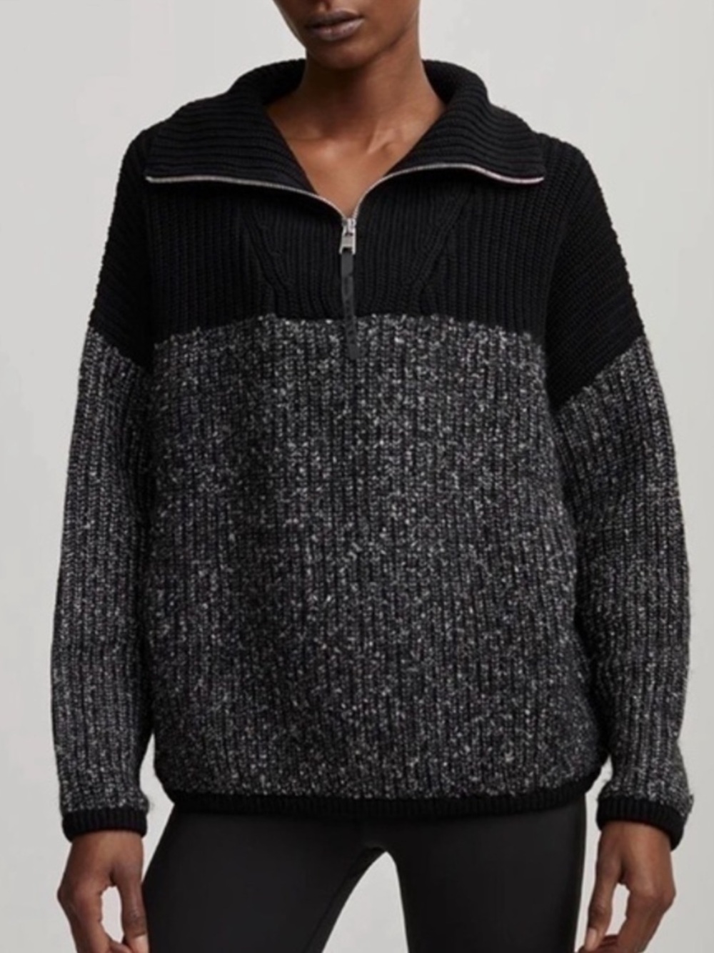 Varley Sweater Willard Half Zip Knit 2.0 in Black